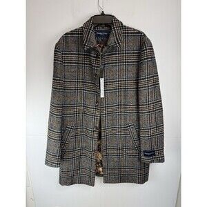 Paisley & Gray $295 Slim Fit Wool Blend Plaid Topper Coat Size: Medium NWT